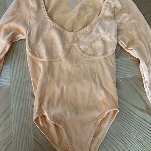 Aura Peach Ribbed Top